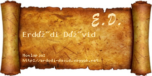 Erdődi Dávid névjegykártya